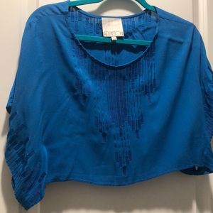 ADDISON vintage loose cropped silk top